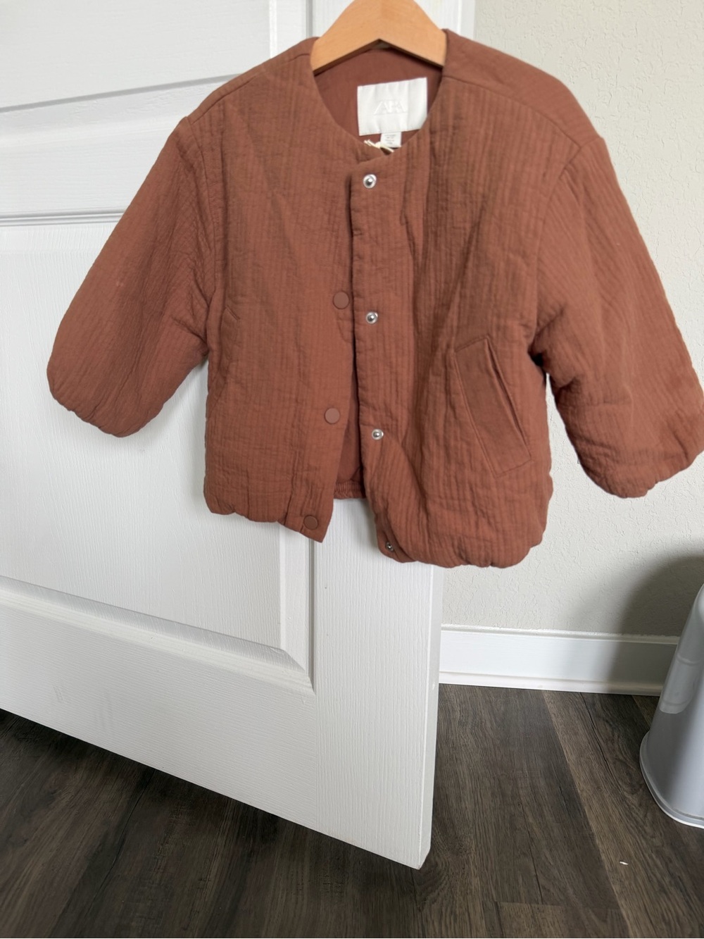 Zara Quilted Puff Jacket in Rust
